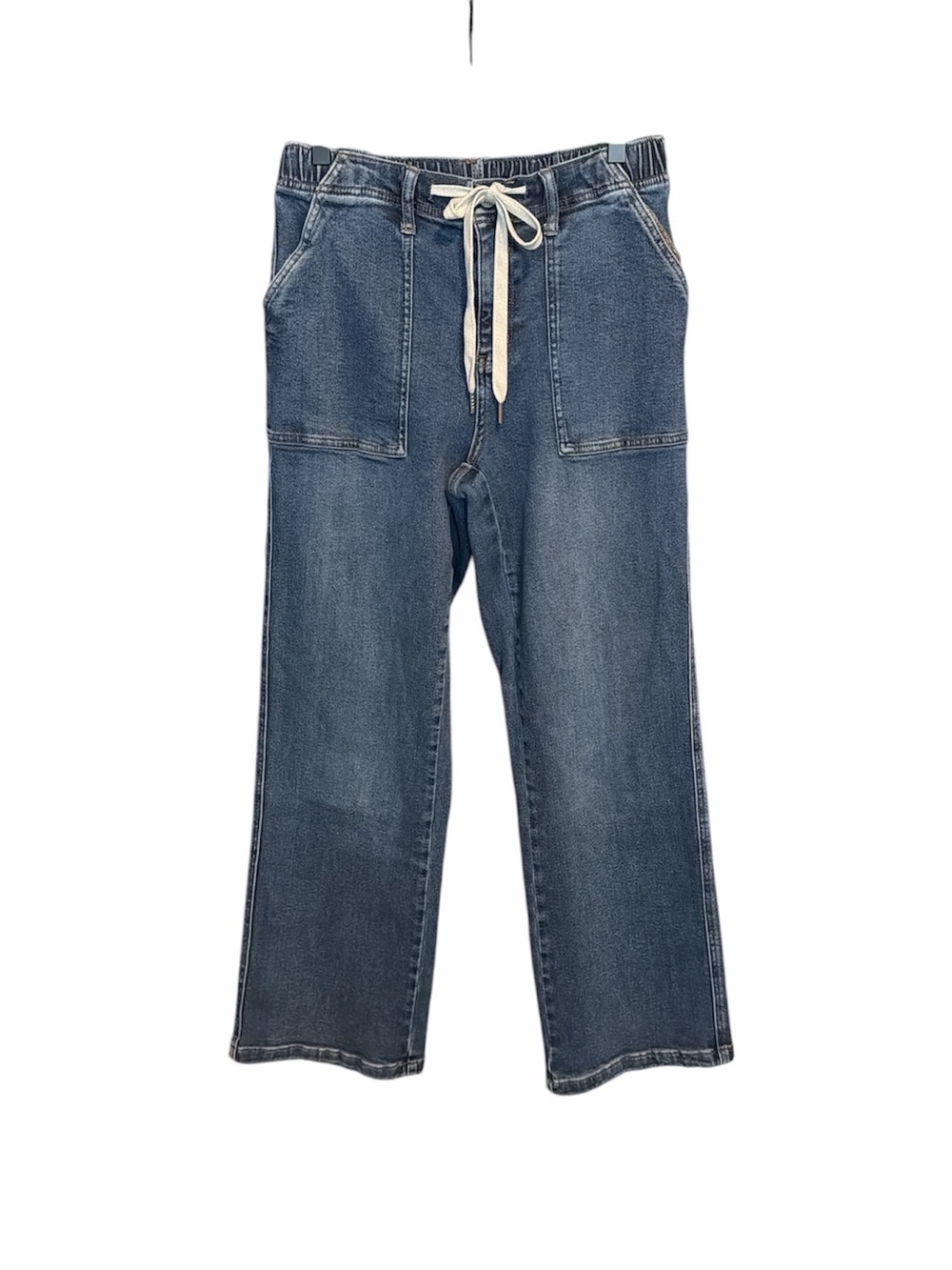 Judy Blue Blair drawstring wide leg jeans sz 7 (28) relaxed casual comfort Y2K